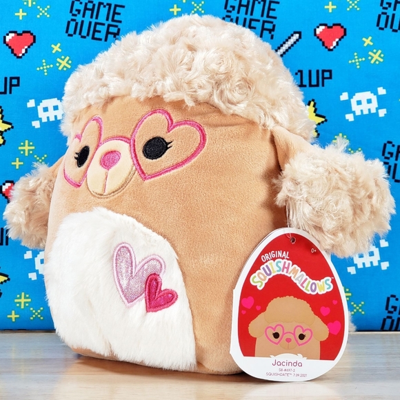 Squishmallow Jacinda the Valentine's Day Poodle 8" 2022 UltraSoft Stuffed Plush - Picture 6 of 12